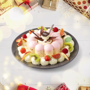 VANWOEREKOM-kerst producten 2022 Pudding Framboos op schaal